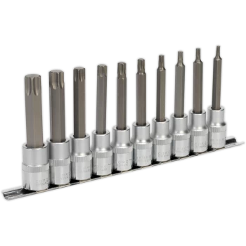 Image of Sealey 10 Piece 1/2" Drive Long Torx Socket Bit Set 1/2"