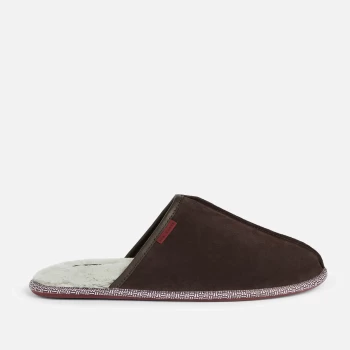 Image of Ted Baker Mens Peterr Suede Mule Slippers - Brown - UK 7