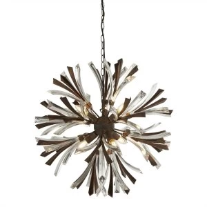 Image of 6 Light Pendant Rustic Brown, Black, E14