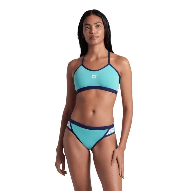 Image of 2 Piece swimsuit For Her Arena Icons Cross Back Solid Bleu Female 36