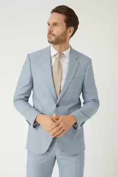 Image of Slim Fit Light Blue Puppytooth Suit Jacket