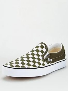 Image of Vans Ua Classic Slip-On Plimsolls - Green/White