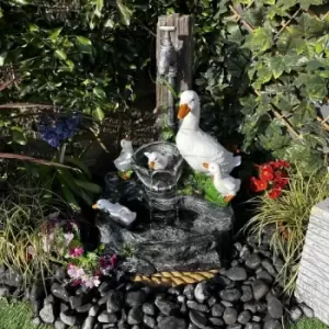 Image of Tranquility Water Features - Duck Family Animal Solar Powered Water Feature