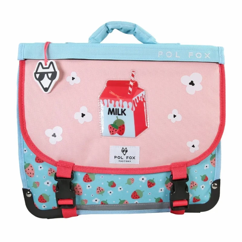 Image of Pol Fox Children's satchel Pol Fox Strawberry Bleu Unisex 38 cm