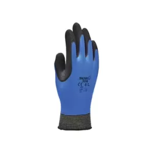 Image of Latex Coated Gloves, Mechanical Hazard, Black/Blue, Size 7