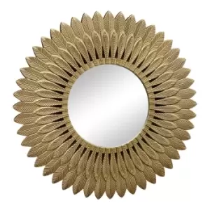 Image of Large Gold Feather Design Mirror