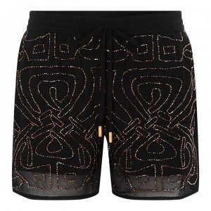 Image of Biba Logo Embellished Shorts - Black