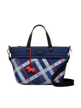 Image of Radley Penton Mews Check Medium Zip Top Multiway Bag - Ink