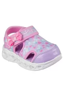 Image of Skechers Toddler Girls Heart Lights Sandals, Pink, Size 6 Younger