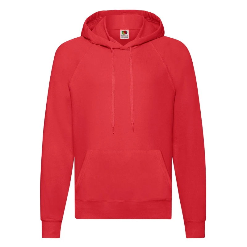 Image of Fruit Of The Loom Fruit of the Loom Men Lightweight Hooded Sweatshirt in Red Size: Small Red S Male 5063470700332