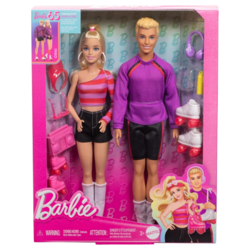 Image of Barbie & Ken roller-skating Fashion Dolls & 6 Accessories