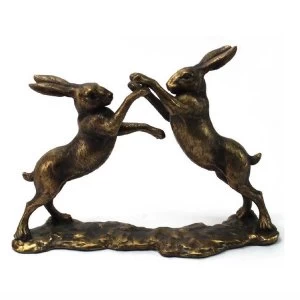 Image of Bronzed Boxing Hares Ornament By Lesser & Pavey