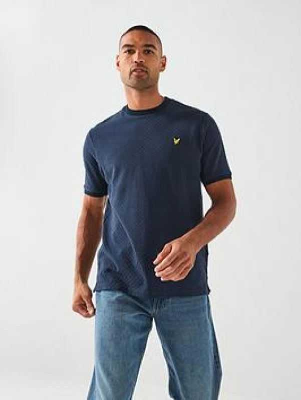 Image of Lyle & Scott Jacquard T-Shirt Lyle & Scott Bleu Male S