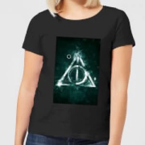 Image of Harry Potter Hallows Painted Womens T-Shirt - Black