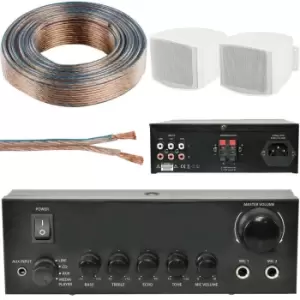 Image of 110W Stereo Amplifier System Kit 2x Background Wall Speaker Bedroom Office AUX