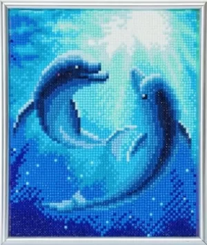 Image of Crystal Art Dolphin Dance 21 x 25cm Picture Frame Kit CAM-12