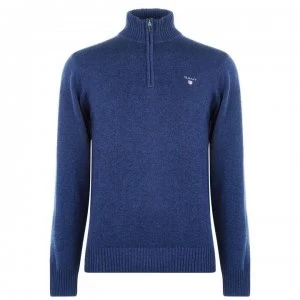 Image of Gant Gant Cotton Half Zip Jumper - Indigo 487