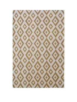 Image of Relay Recycled Cotton Diamond Rug - Ochre