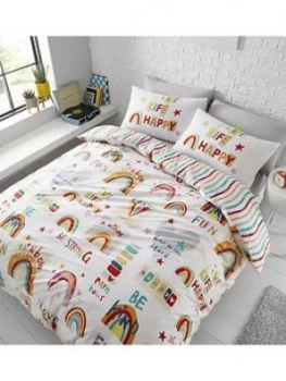 Image of Catherine Lansfield Cl Be A Rainbow Duvet Set - Sb