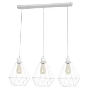 Image of Karo Straight Bar Pendant Ceiling Light White 78cm