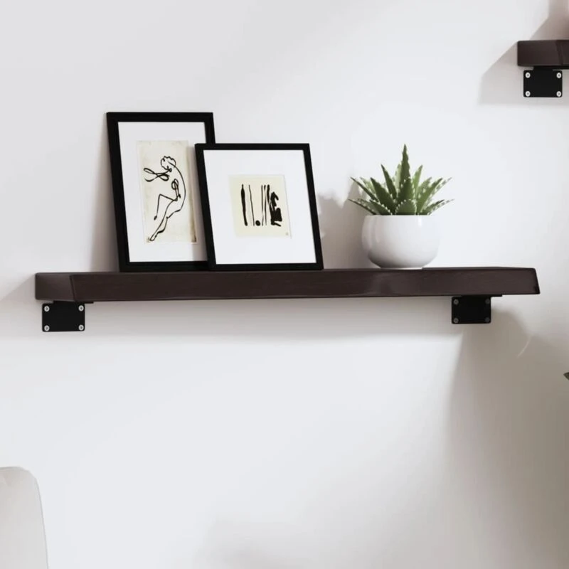 Image of VIDAXL Vidaxl - Wall Shelf Dark Brown 60x10x4cm Treated Solid Wood Oak 8720845814809