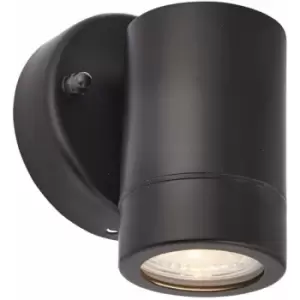 Image of Loops - Single Dimmable Outdoor IP44 Downlight - 7W GU10 LED - Matt Black & Glass