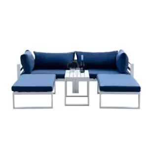Image of Out & Out Original Out & Out Santorini Lounge Set w/ Side Cushions - Blue