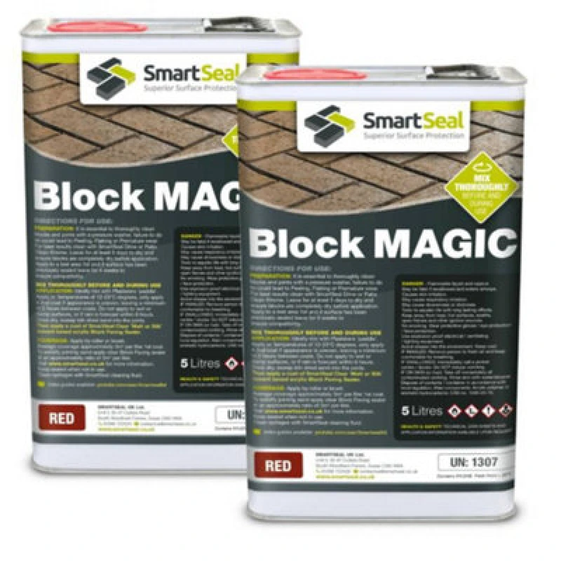 Image of Smartseal - Block Magic - Red (2X5L) - A Re-Colouring Block Paving Sealer. Superior To Concrete Paint, Transform Old Driveways