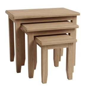 Image of Golston Light Oak Nest of 3 Tables