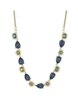 Image of Mood Gold Blue Vitral Halo Short Necklace