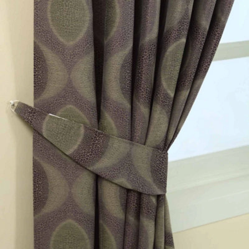 Image of Homescapes Purple Modern Curve Jacquard Curtain Tie Back Pair