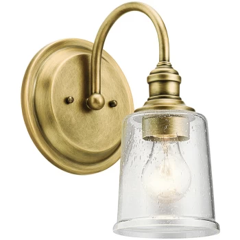 Image of Waverly 1 Light Wall Light, Natural Brass, E27 - Elstead