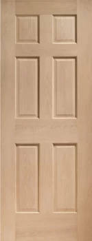 Image of Wickes Ludlow Internal 6 Panel Oak Veneer Fire Door - 1981x762mm