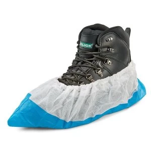 Image of Click Once CPEPP Disposable Overshoe Elasticated BlueWhite Ref DOSCPE