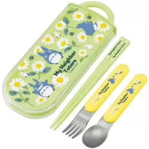 Image of My Neighbor Totoro Chopsticks & Spoon & Fork Set Daisies