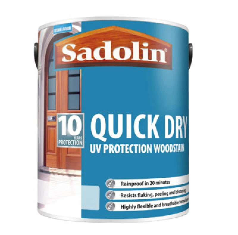 Image of Sadolin Quick Dry Uv Protection Woodstain Ebony 5L