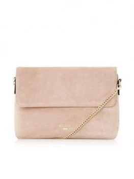 Image of Dune London Beliza Suede Crossbody Bag - Blush