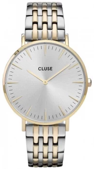 Image of CLUSE La Boheme Two-Tone Steel Bracelet Sunray Silver Watch