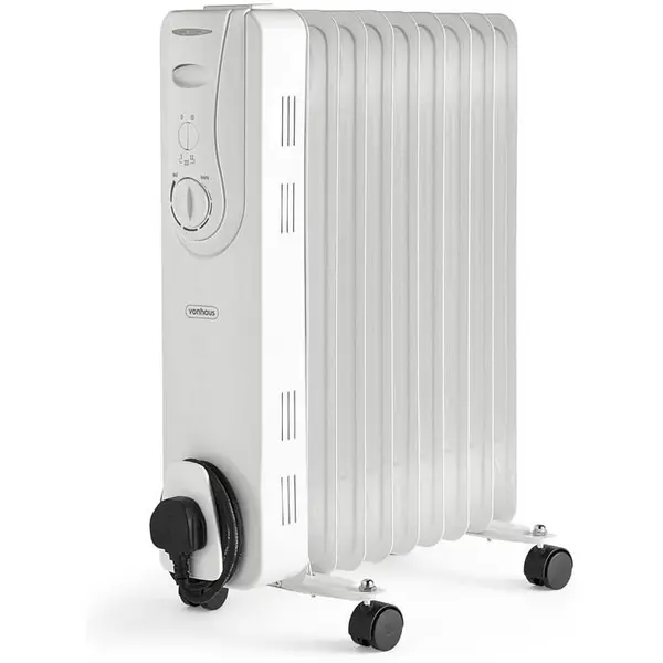 Image of VonHaus 9 Fin 2000W Oil Filled Radiator - White One Size