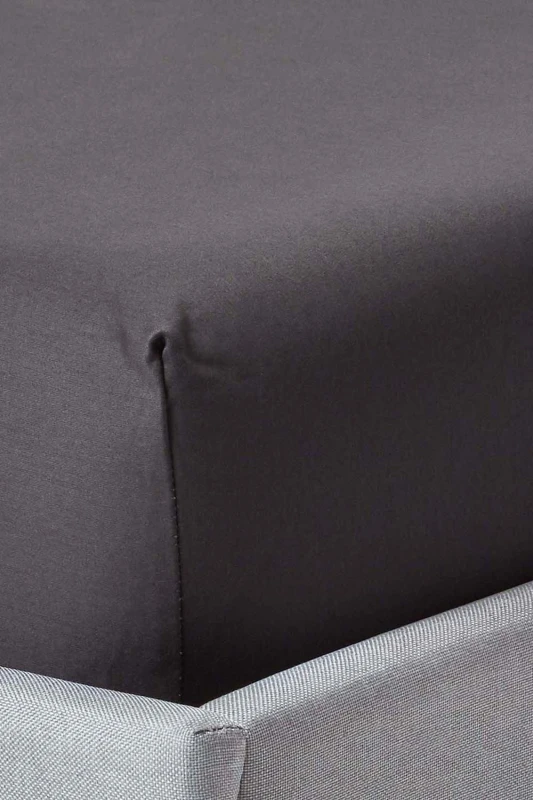 Image of Homescapes Dark Charcoal Grey Egyptian Cotton Deep Fitted Sheet 1000 Tc, Double