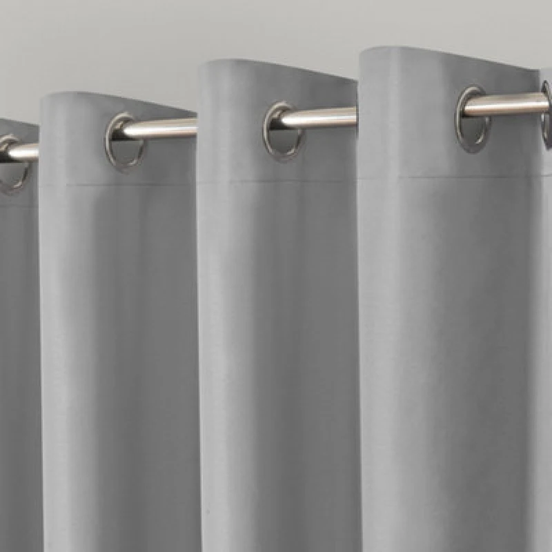 Image of Velosso Modern Blackout Curtains Thermal Ring Top - High-Quality in Silver Size: 137cm width x 183cm drop Silver Unisex 137cm width x 183cm drop