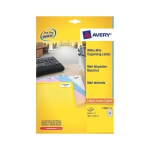 Image of Avery Mini Address Labels 38 x 21mm White Pack of 16250 L7651-250