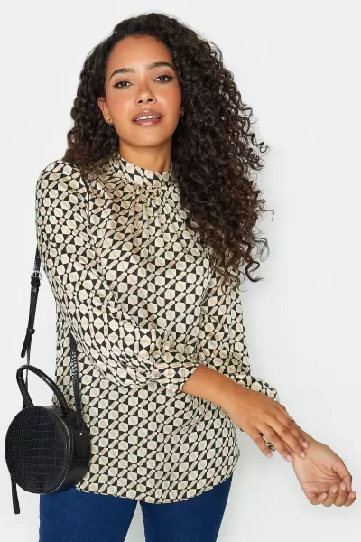 Image of M&Co High Neck Satin Blouse