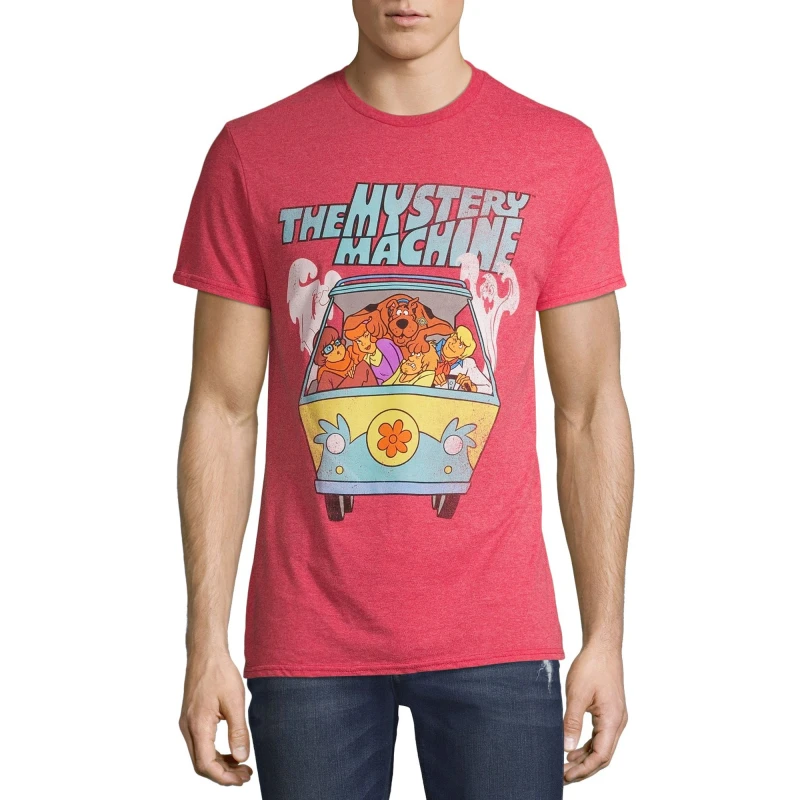 Image of Scooby Doo Scooby Doo Men The Mystery Machine T-Shirt in Red Size: Small Red S Male 5059958514768