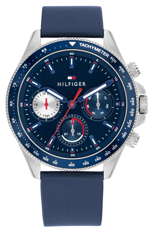 Image of Tommy Hilfiger 1792209 Mens Clark (44mm) Blue Dial / Blue Watch