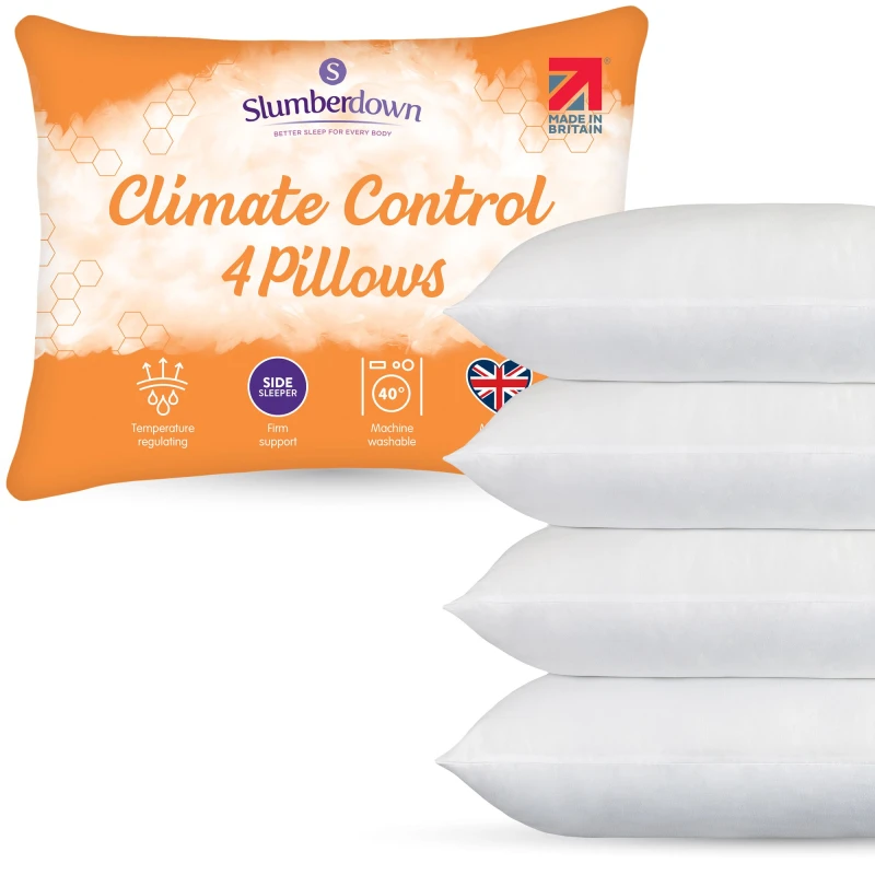 Image of Slumberdown 4 Pack Climate Control Firm Support Pillows White unisex