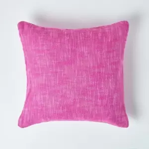 Image of Nirvana Cotton Pink Cushion Cover, 60 x 60cm - Pink - Homescapes