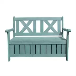 Image of Jack Stonehouse Seated Outdoor Wooden Storage Bench - Green