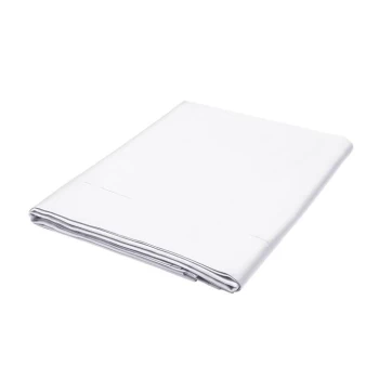 Image of Bedeck of Belfast Fine Linens 600TC Plain Dye Flat Sheet - WHITE