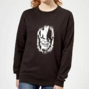 Image of Marvel Avengers Infinity War Thanos Face Womens Sweatshirt - Black